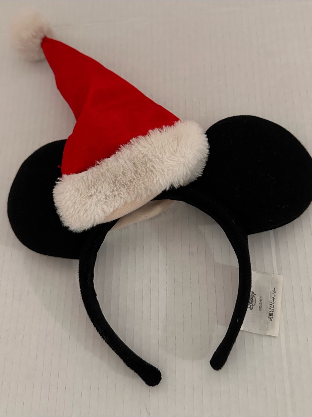 Disney Red Santa Mouse Ears Headband with Black Ears